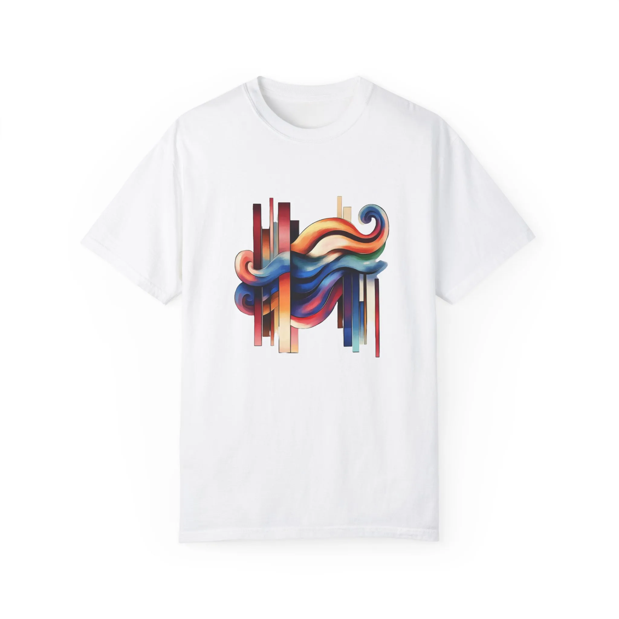 Colorful Abstract Art Unisex Garment-Dyed T-Shirt | Trendy Graphic Tee for Art Lovers - Image 5
