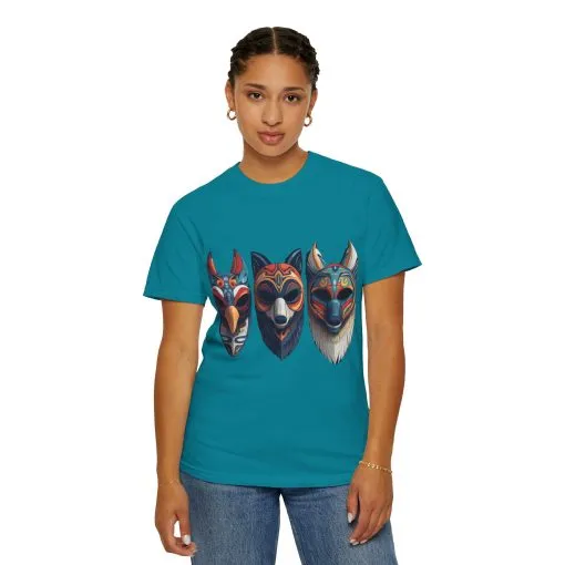 Tribal Mask Unisex Garment-Dyed T-Shirt | Artistic & Colorful Graphic Tee - Image 24