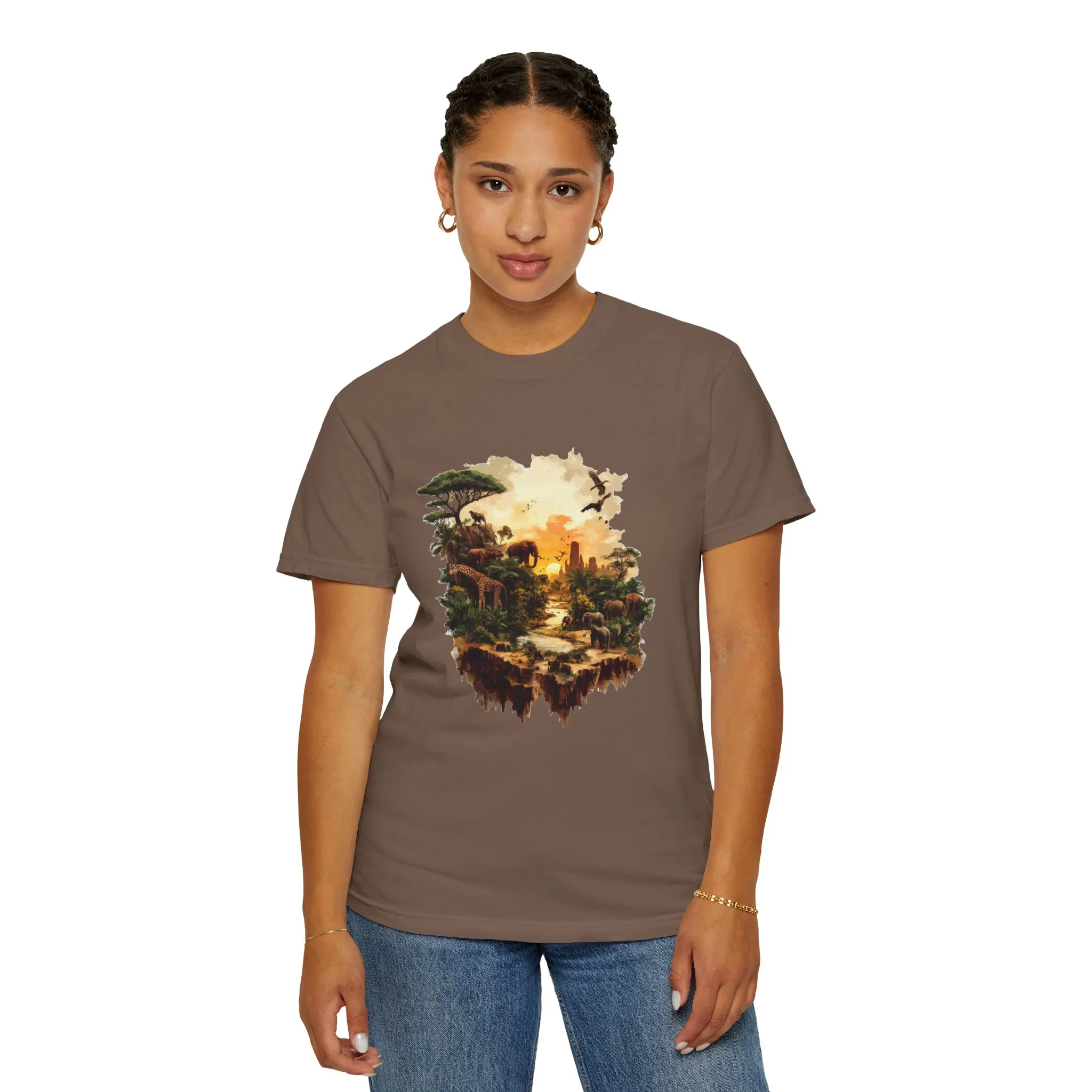 Adventure-Inspired Unisex Garment-Dyed T-Shirt with Nature Scene - Image 12