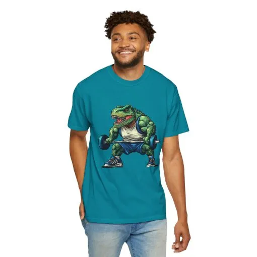 Gym Dinosaur Unisex Garment-Dyed T-Shirt - Fitness Tee for Workout Enthusiasts - Image 25