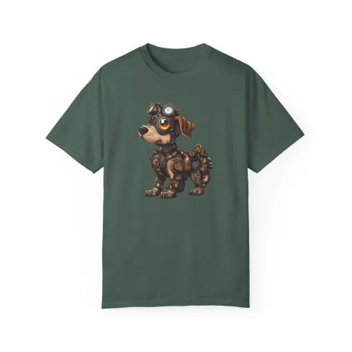 Steampunk Dog Unisex Garment-Dyed T-Shirt - Image 29
