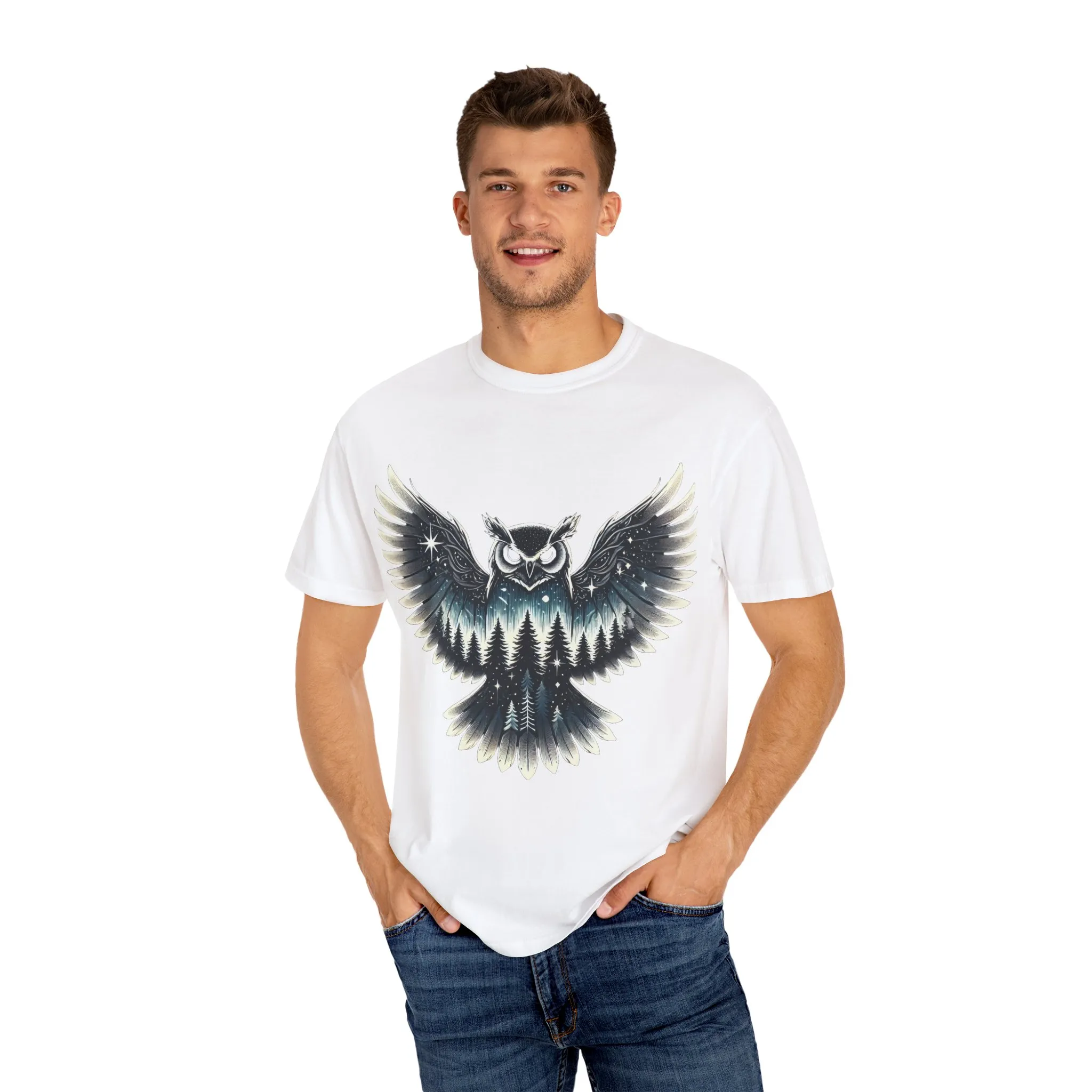 Unisex Garment-Dyed Owl T-Shirt | Nature-Inspired Design for Outdoor Lovers - Image 7