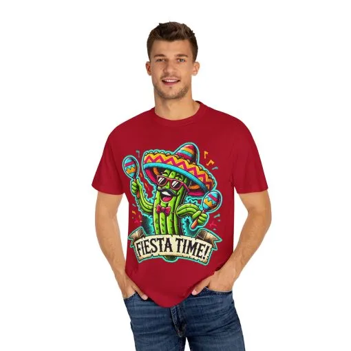 Fiesta Time Cactus T-Shirt - Unisex Garment-Dyed Tee for Celebration Lovers - Image 47