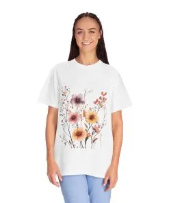 Floral Garden Unisex Garment-Dyed T-Shirt - Perfect for Spring and Casual Wear