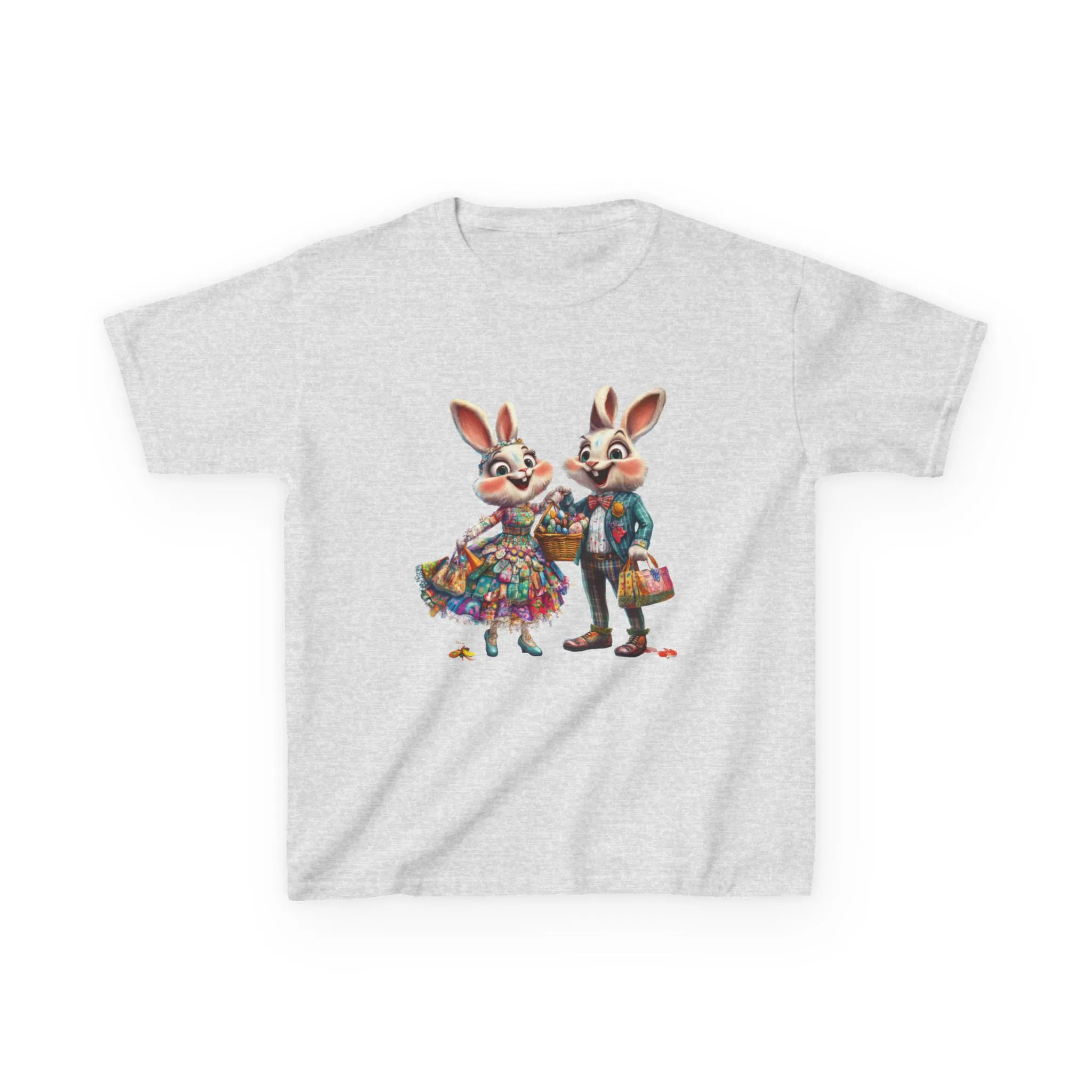 Adorable Bunny Couple Kids Tee - Perfect for Easter Celebrations - Image 7