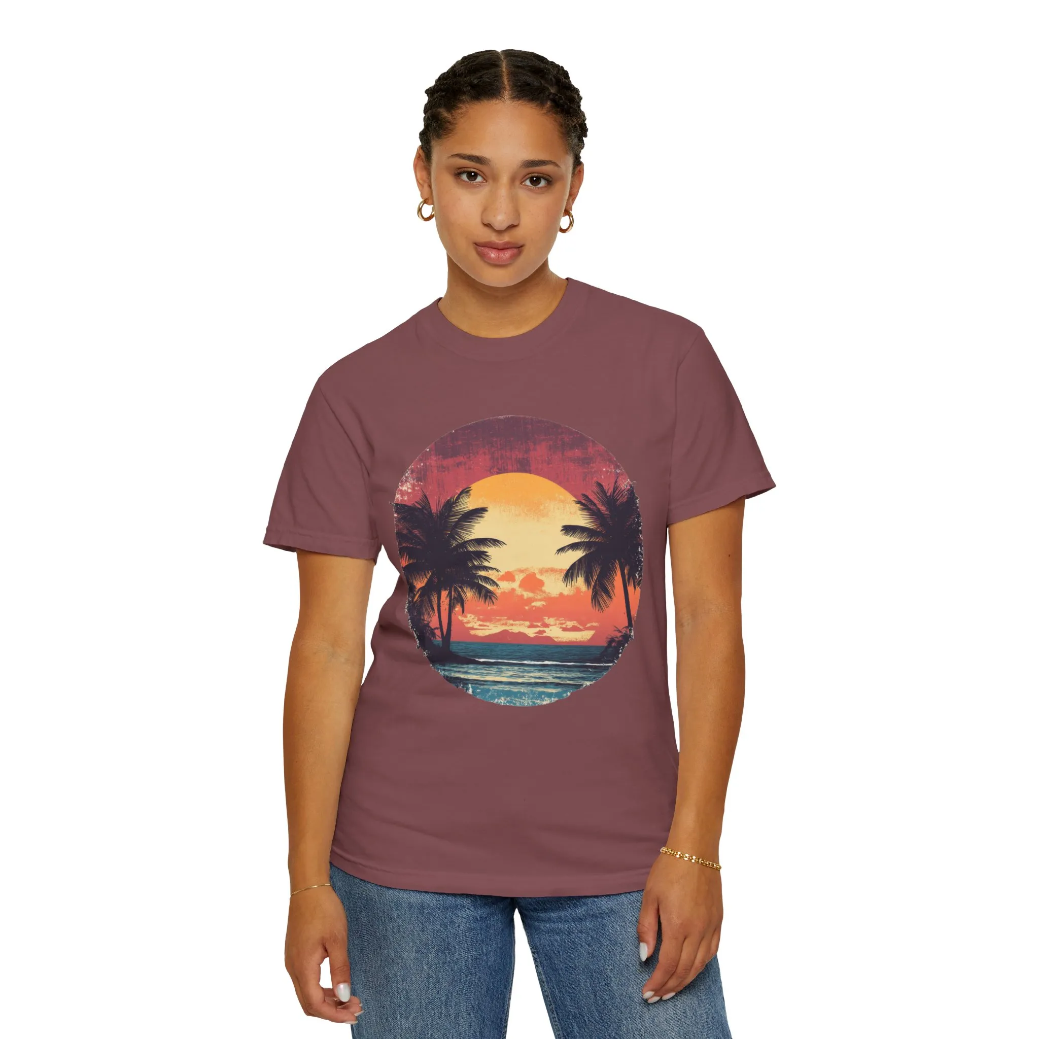 Unisex Garment-Dyed T-shirt | Sunset Beach Vibes Tee - Image 12