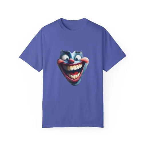 Unisex Garment-Dyed T-shirt with Vintage Clown Print - Perfect for Halloween & Graphic Tee Lovers - Image 21