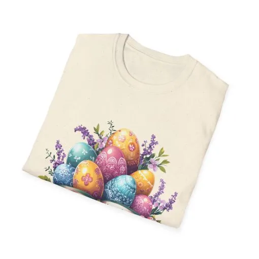 Easter Floral Eggs Unisex Softstyle T-Shirt - Image 14