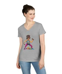 Empowered Fitness Ladies' V-Neck T-Shirt - Motivational Workout Tee