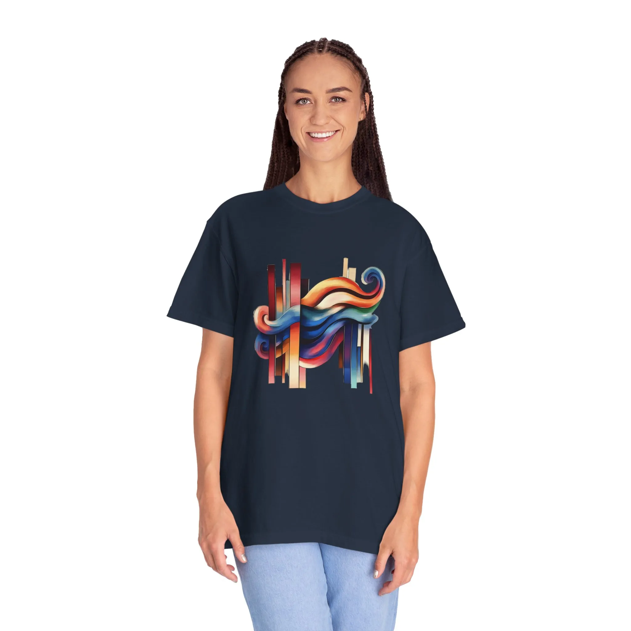 Colorful Abstract Art Unisex Garment-Dyed T-Shirt | Trendy Graphic Tee for Art Lovers - Image 32