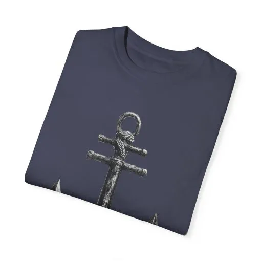 Nautical Anchor Unisex Garment-Dyed T-shirt | Casual Marine Style Wear - Image 42