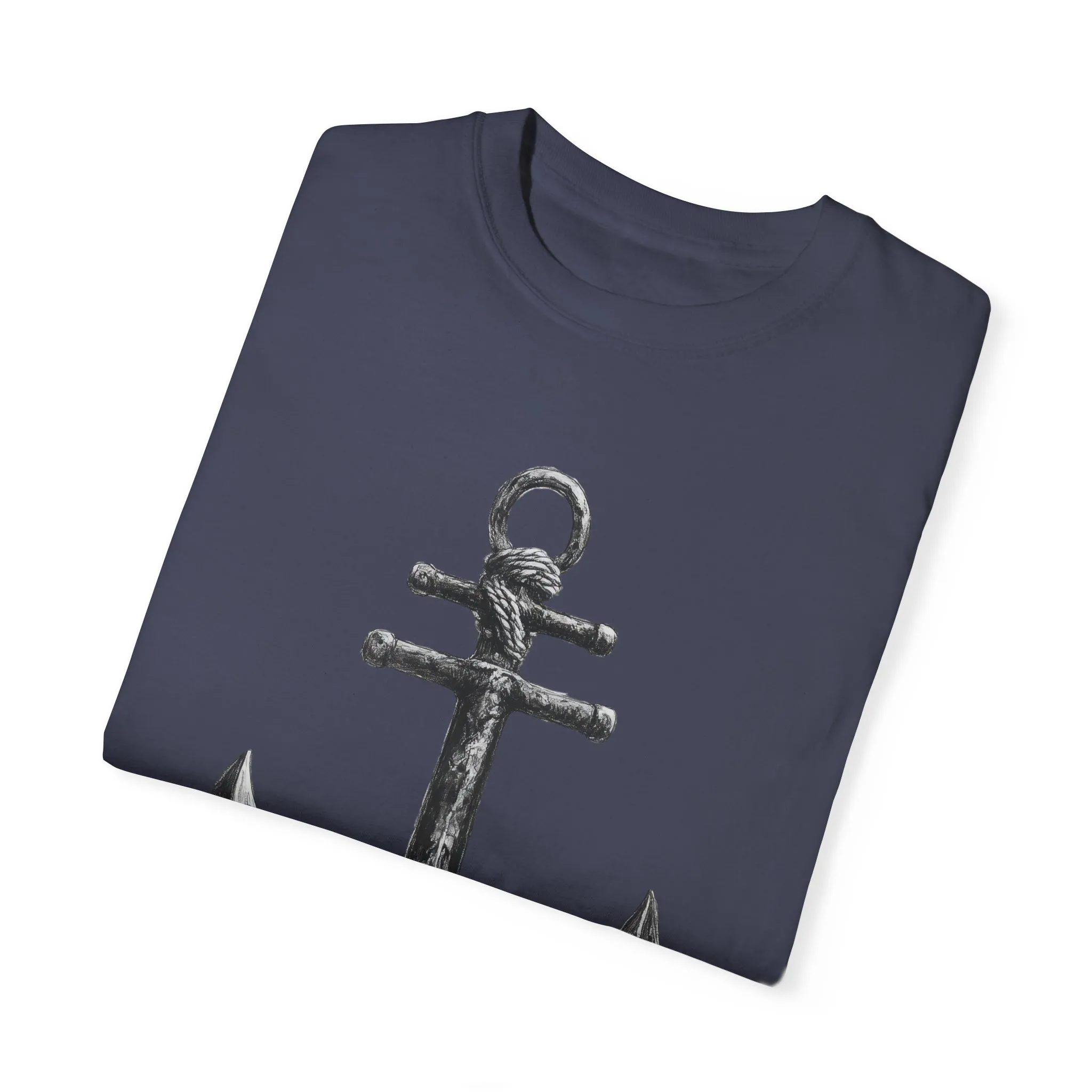 Nautical Anchor Unisex Garment-Dyed T-shirt | Casual Marine Style Wear - Image 42