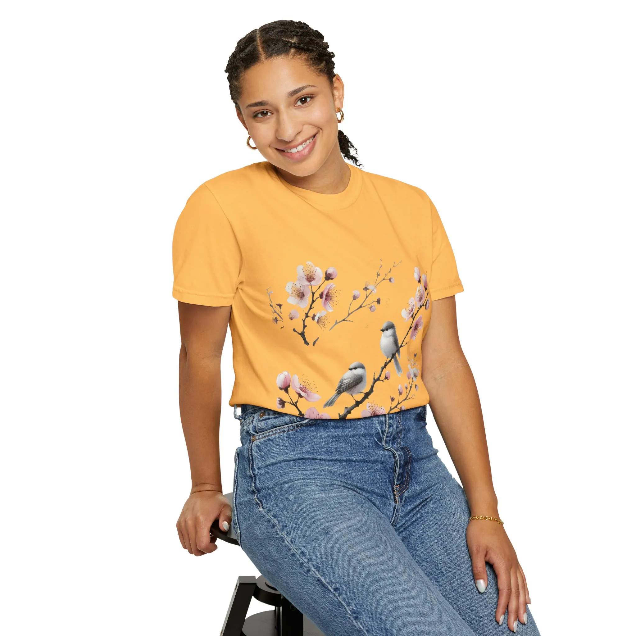 Spring Blossom Unisex T-Shirt - Floral Bird Design - Image 16