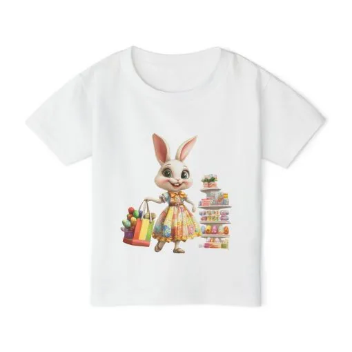 Cute Easter Bunny Toddler T-Shirt - Heavy Cotton™ - Image 2