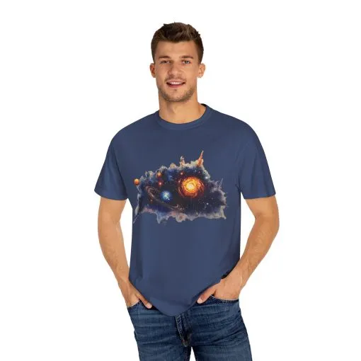 Cosmic Adventure Unisex Garment-Dyed T-Shirt - Space-Themed Graphic Tee - Image 31
