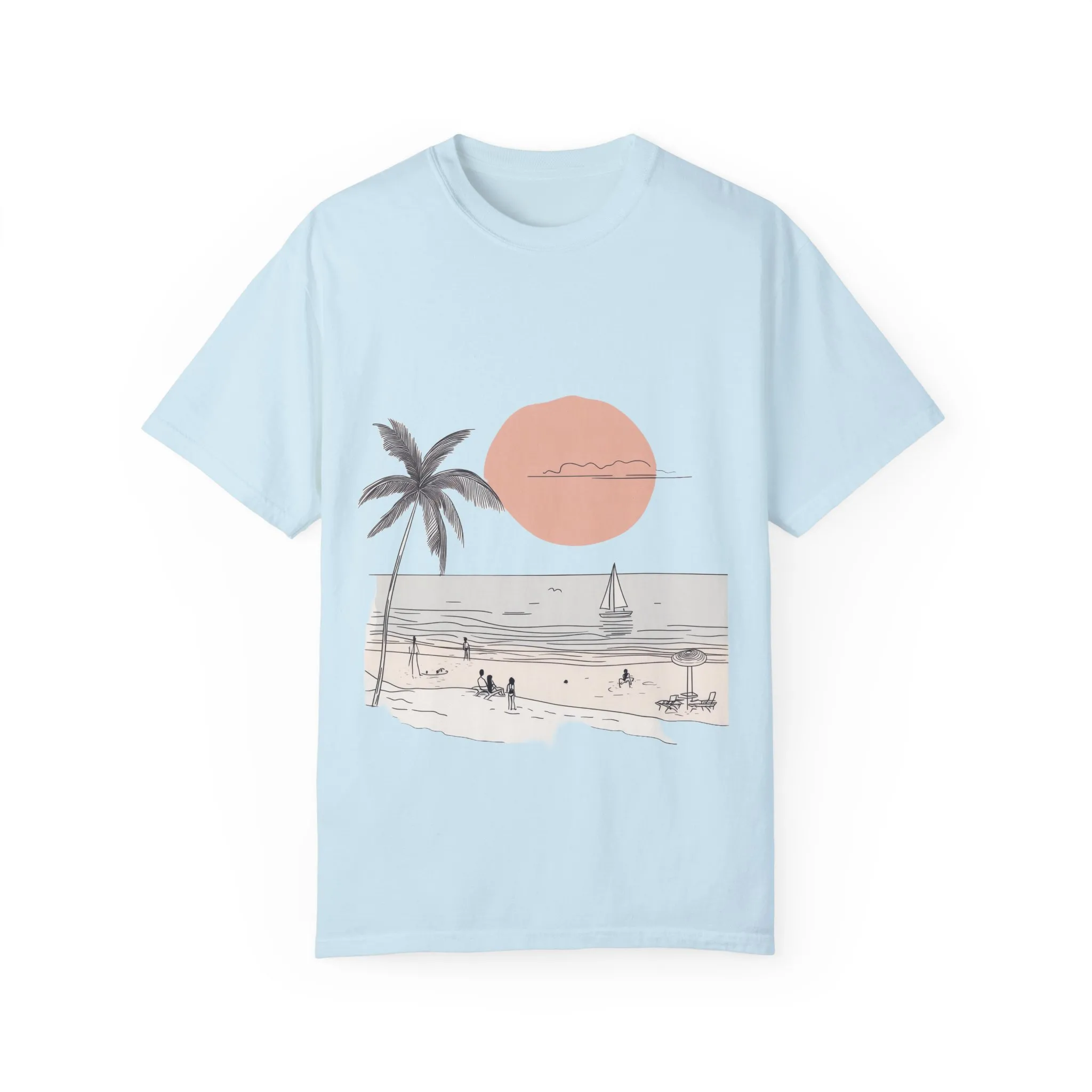 Sunset Beach Vibe Unisex Garment-Dyed T-Shirt - Image 17