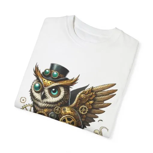 Steampunk Owl Unisex Garment-Dyed T-Shirt - Image 6