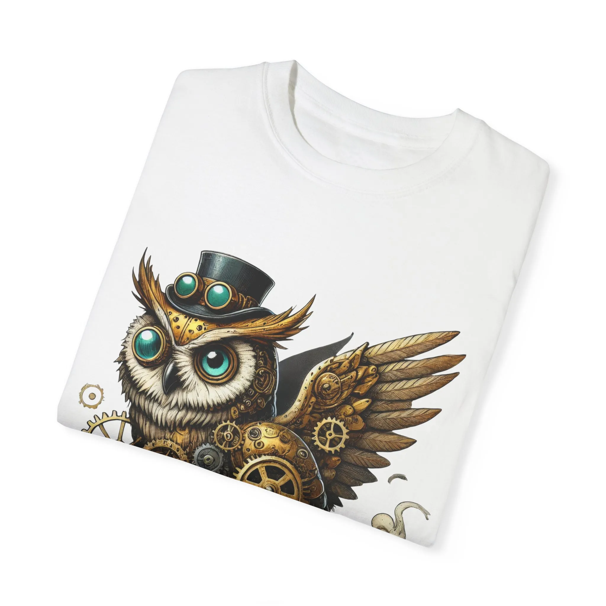 Steampunk Owl Unisex Garment-Dyed T-Shirt - Image 6