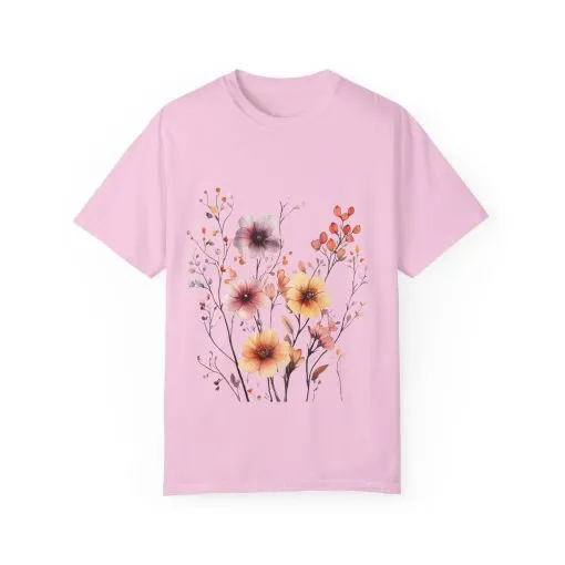 Floral Garden Unisex Garment-Dyed T-Shirt - Perfect for Spring and Casual Wear - Image 37