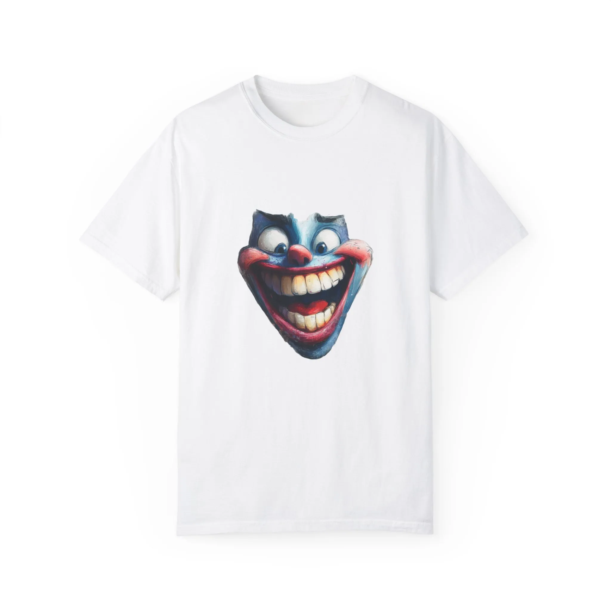 Unisex Garment-Dyed T-shirt with Vintage Clown Print - Perfect for Halloween & Graphic Tee Lovers - Image 5
