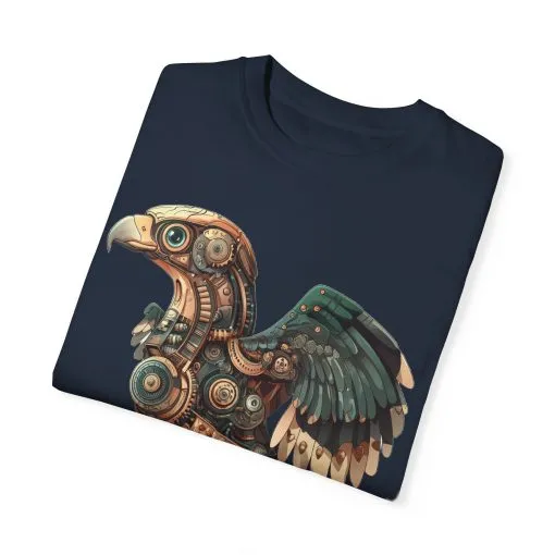 Steampunk Mechanical Bird Unisex Garment-Dyed T-Shirt - Image 46