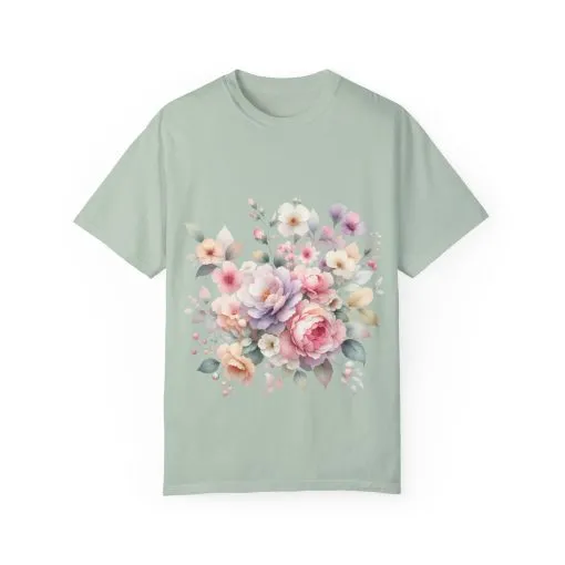 Floral Bliss Unisex Garment-Dyed T-Shirt – Perfect for Spring Celebrations and Everyday Wear - Image 29