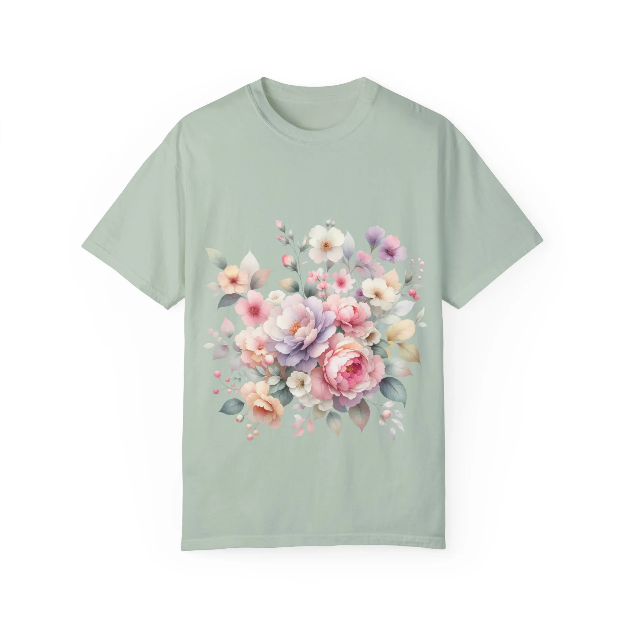 Floral Bliss Women's Garment-Dyed T-Shirt – Perfect for Spring Celebrations and Everyday Wear - Image 29