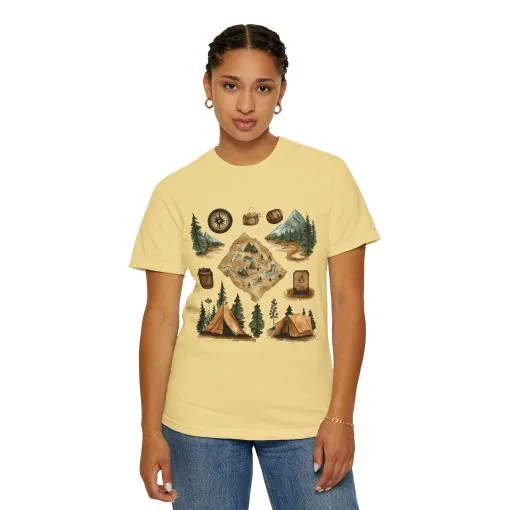 Adventure Awaits Unisex Garment-Dyed T-Shirt – Perfect for Nature Lovers and Camping Enthusiasts - Image 4
