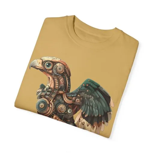 Steampunk Mechanical Bird Unisex Garment-Dyed T-Shirt - Image 10