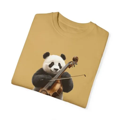 Cute Panda Playing Cello Unisex T-Shirt - Funny Animal Graphic Tee - Image 2