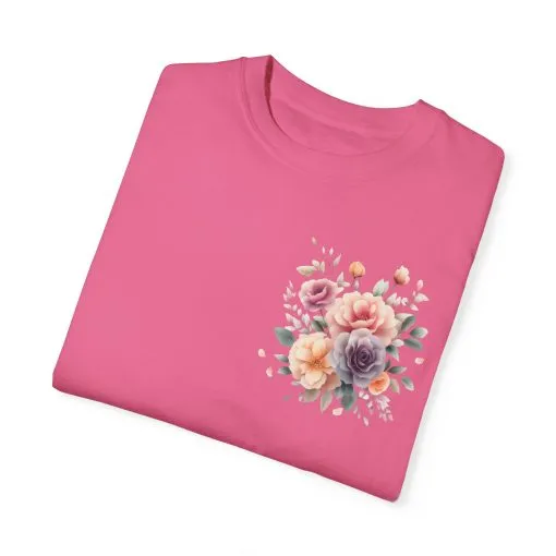 Floral Unisex Garment-Dyed T-shirt - Soft Summer Vibes - Image 42