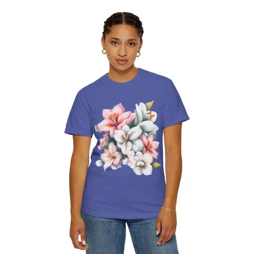 Floral Elegance Unisex Garment-Dyed T-Shirt - Perfect for Spring Celebrations - Image 31