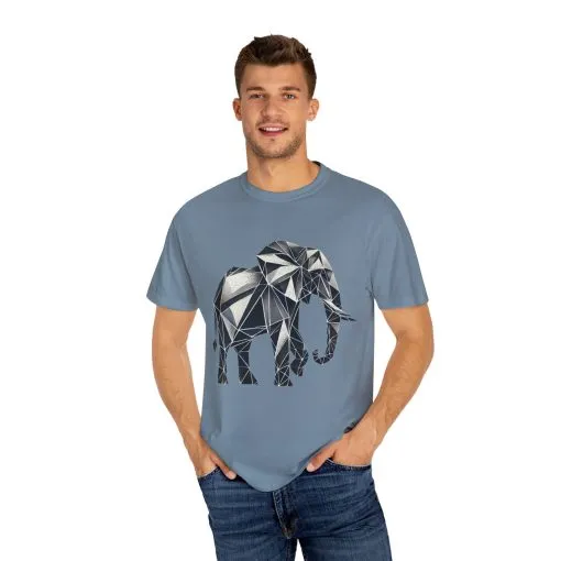 Geometric Elephant Unisex Garment-Dyed T-Shirt - Image 19