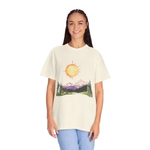 Sunrise Mountain Unisex T-shirt - Nature Lovers Tee - Image 8