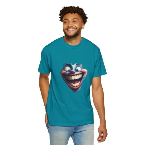 Unisex Garment-Dyed T-shirt with Vintage Clown Print - Perfect for Halloween & Graphic Tee Lovers - Image 12