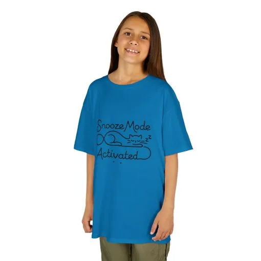 Kids 'Snooze Mode Activated' Heavy Cotton Tee - Fun Sleepy T-Shirt for Boys and Girls - Image 31