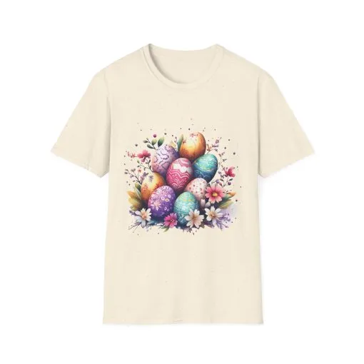 Easter Egg Floral Unisex Softstyle T-Shirt - Vibrant Spring Design - Image 21
