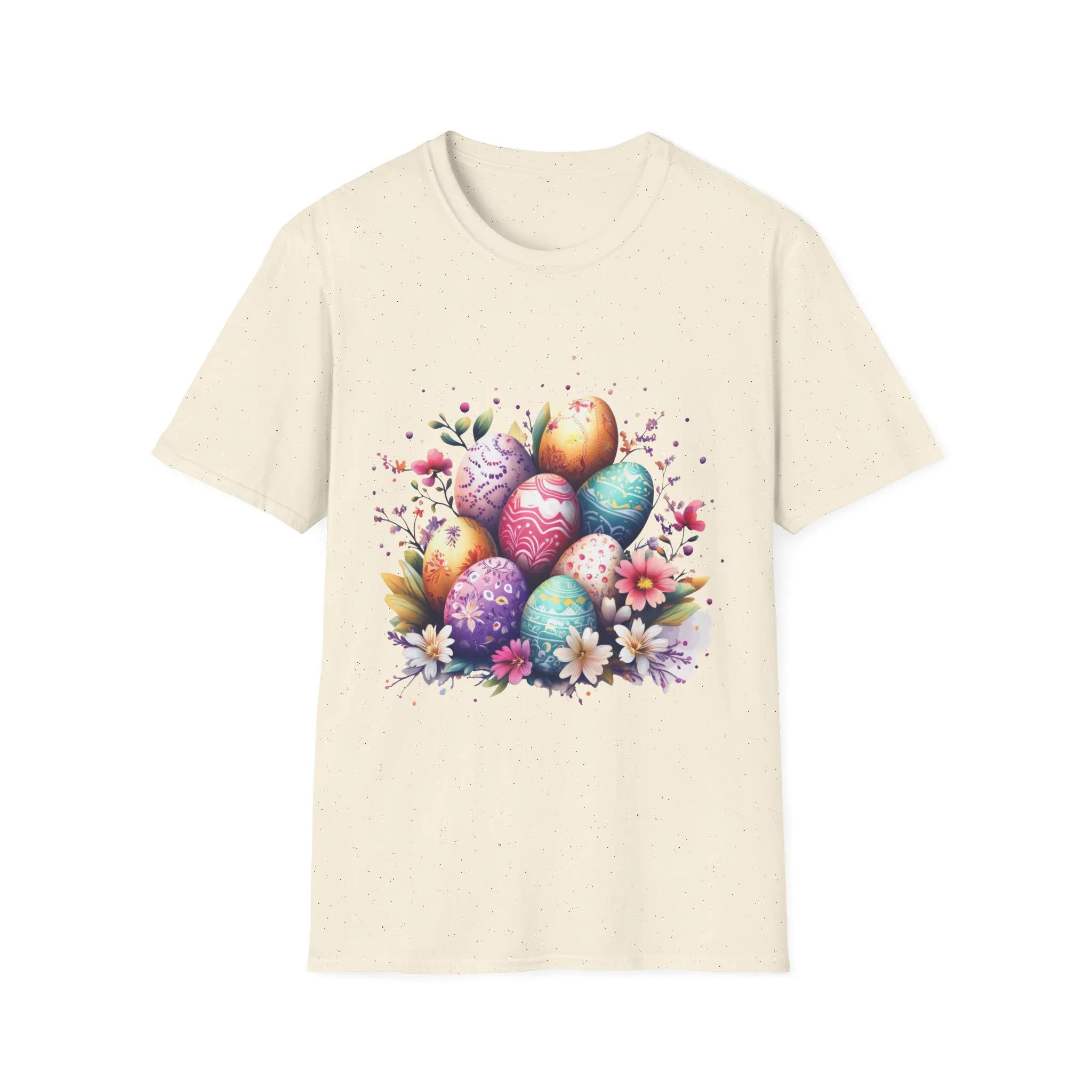 Easter Egg Floral Unisex Softstyle T-Shirt - Vibrant Spring Design - Image 21