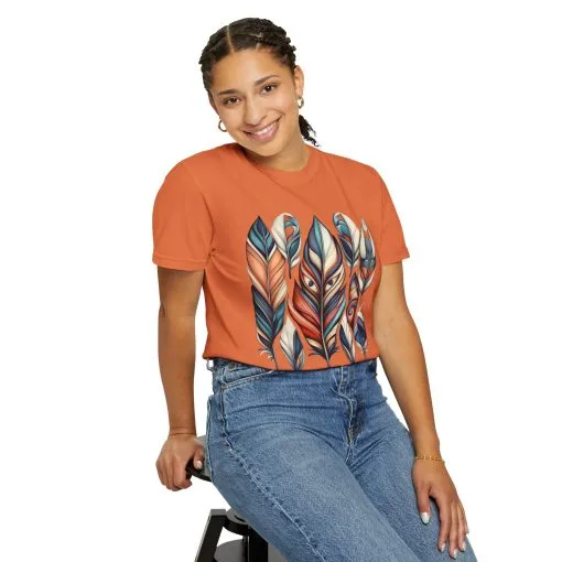 Bohemian Feathers Unisex T-Shirt - Artistic Nature Design - Image 19