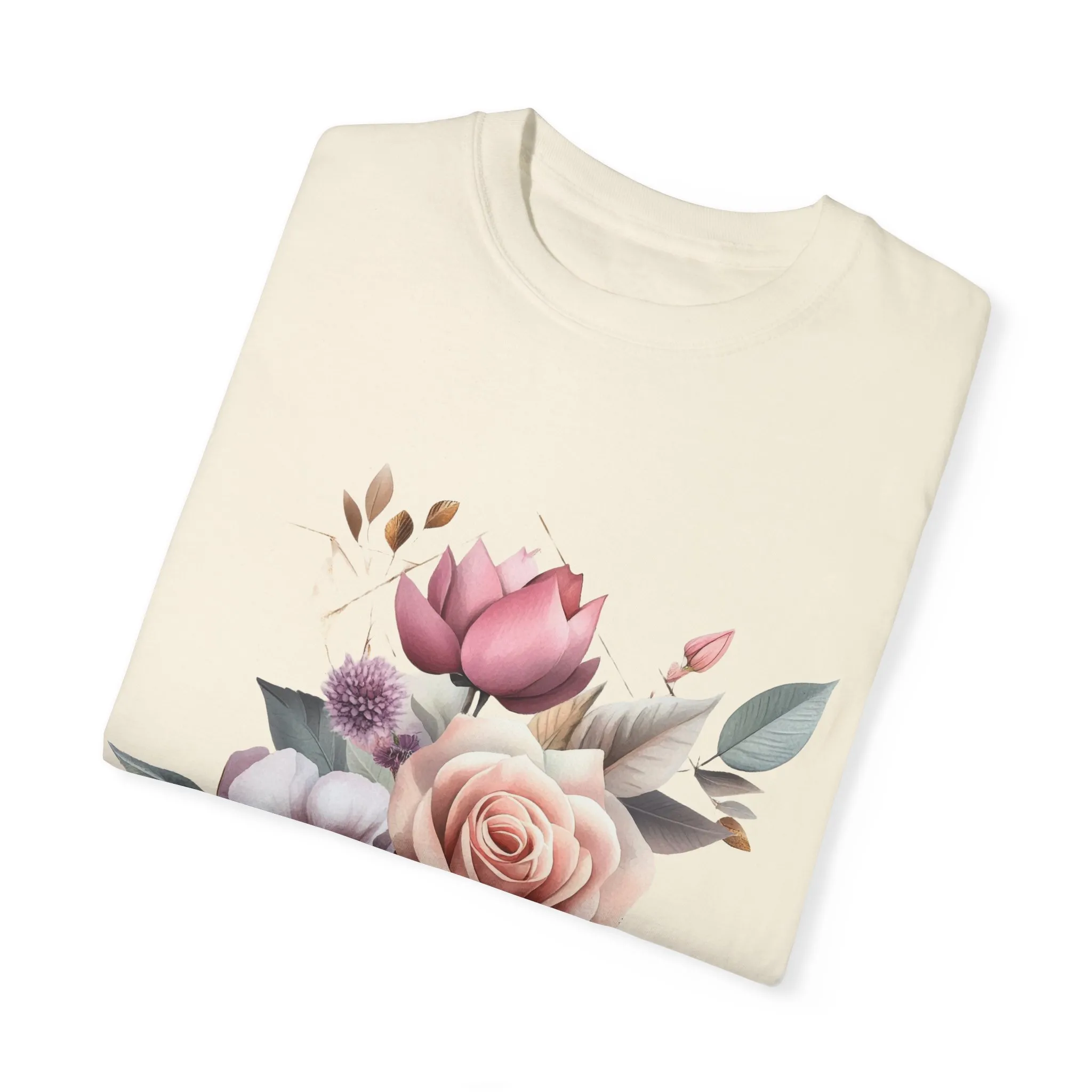 Floral Bouquet Unisex Garment-Dyed T-Shirt - Perfect for Spring Celebrations - Image 6