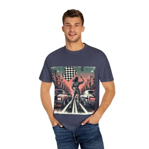 Retro Racing Flag T-Shirt - Unisex Garment-Dyed Tee for Car Enthusiasts - Image 11
