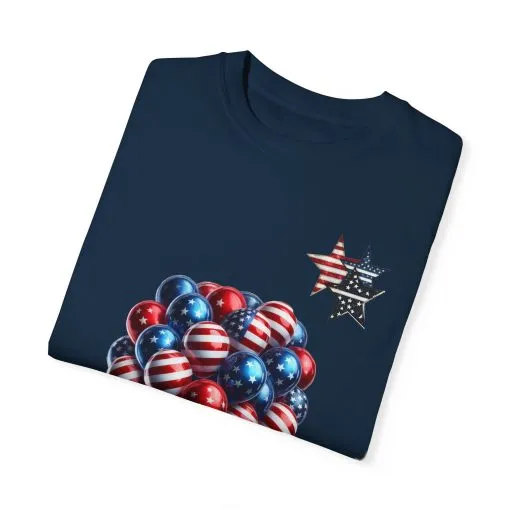Patriotic Balloon T-Shirt | Unisex Garment-Dyed Tee for Independence Day Celebrations - Image 10