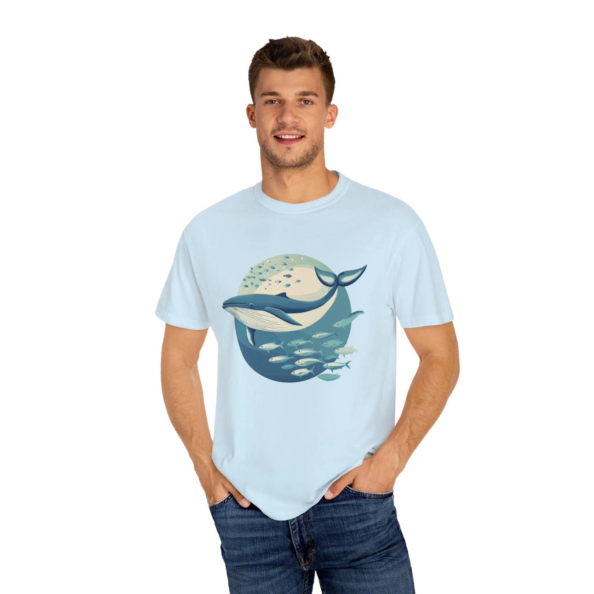 Whale Watching Unisex Garment-Dyed T-Shirt | Ocean Lover's Tee - Image 3