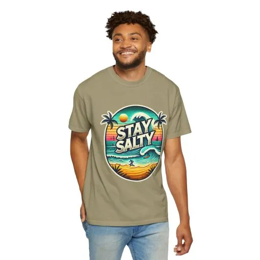 Stay Salty Unisex Garment-Dyed T-Shirt – Perfect for Beach Lovers & Summer Vibes - Image 12