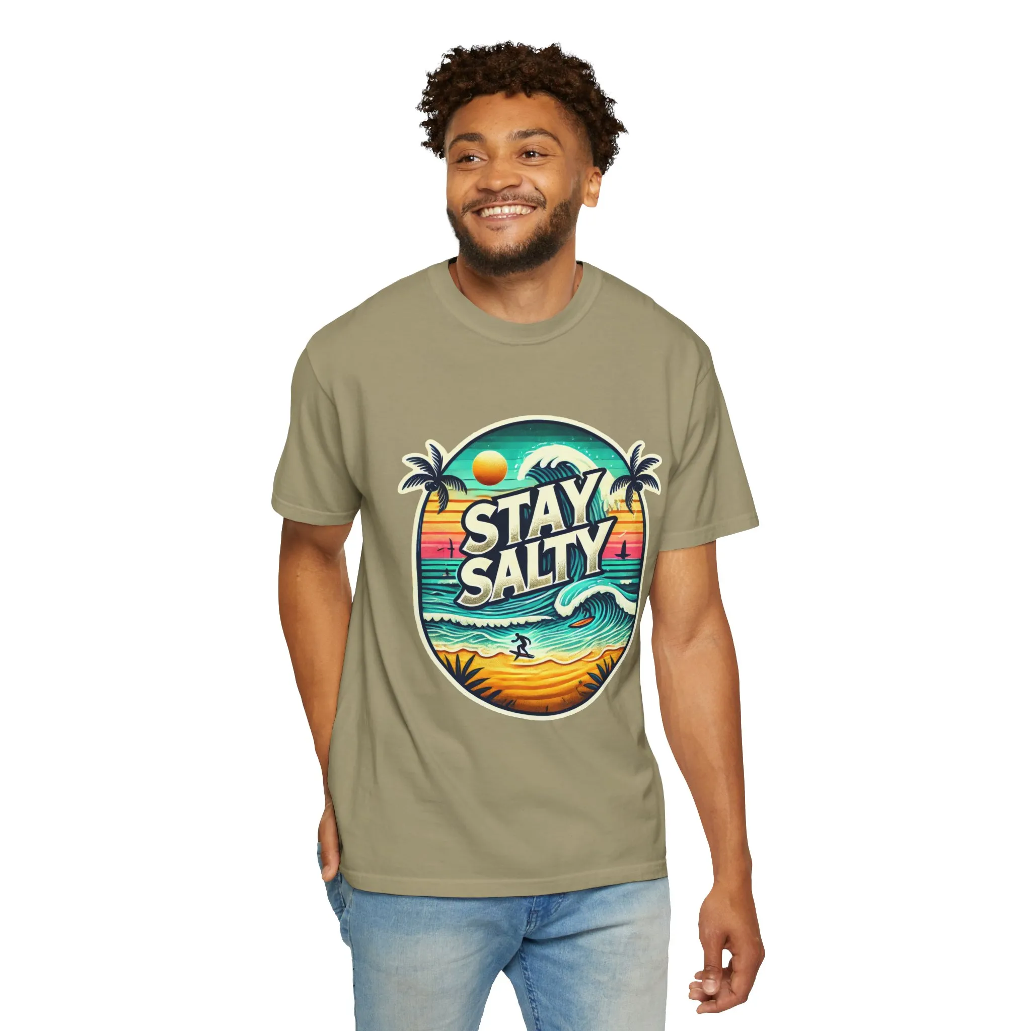 Stay Salty Unisex Garment-Dyed T-Shirt – Perfect for Beach Lovers & Summer Vibes - Image 12