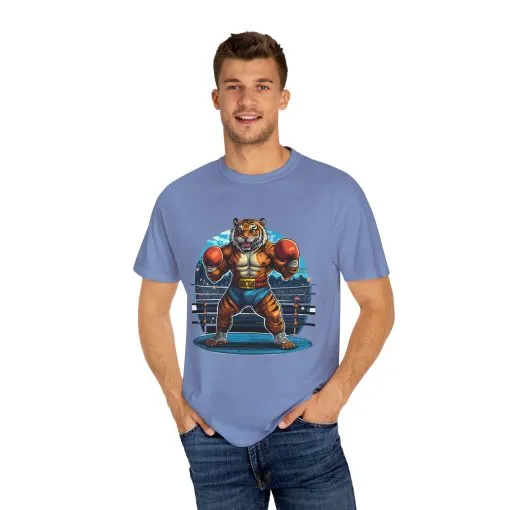 Boxing Tiger Unisex Garment-Dyed T-shirt | Sporty, Bold Graphic Tee for Animal Lovers - Image 23
