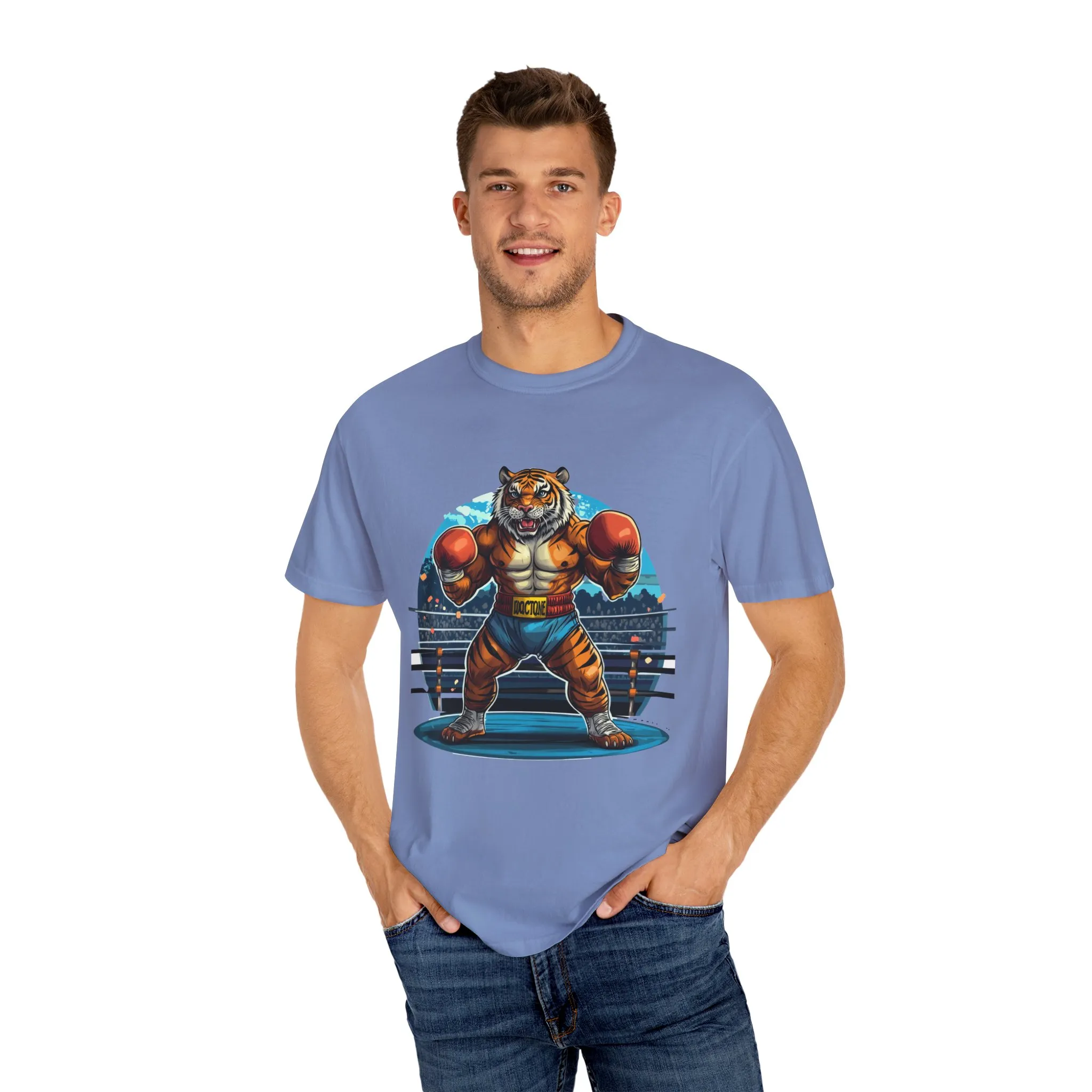 Boxing Tiger Unisex Garment-Dyed T-shirt | Sporty, Bold Graphic Tee for Animal Lovers - Image 23