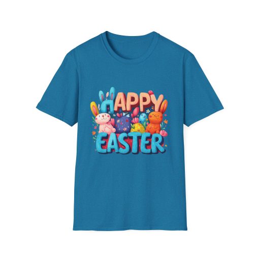 Happy Easter Unisex Softstyle T-Shirt - Fun Spring Bunny Design - Image 41