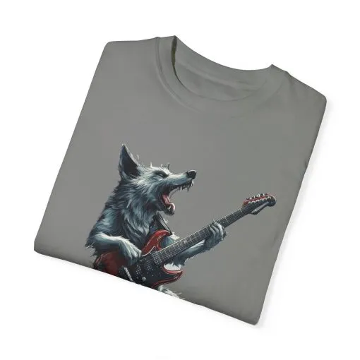 Rocking Wolf Unisex Garment-Dyed T-Shirt - Music Lover's Tee - Image 18