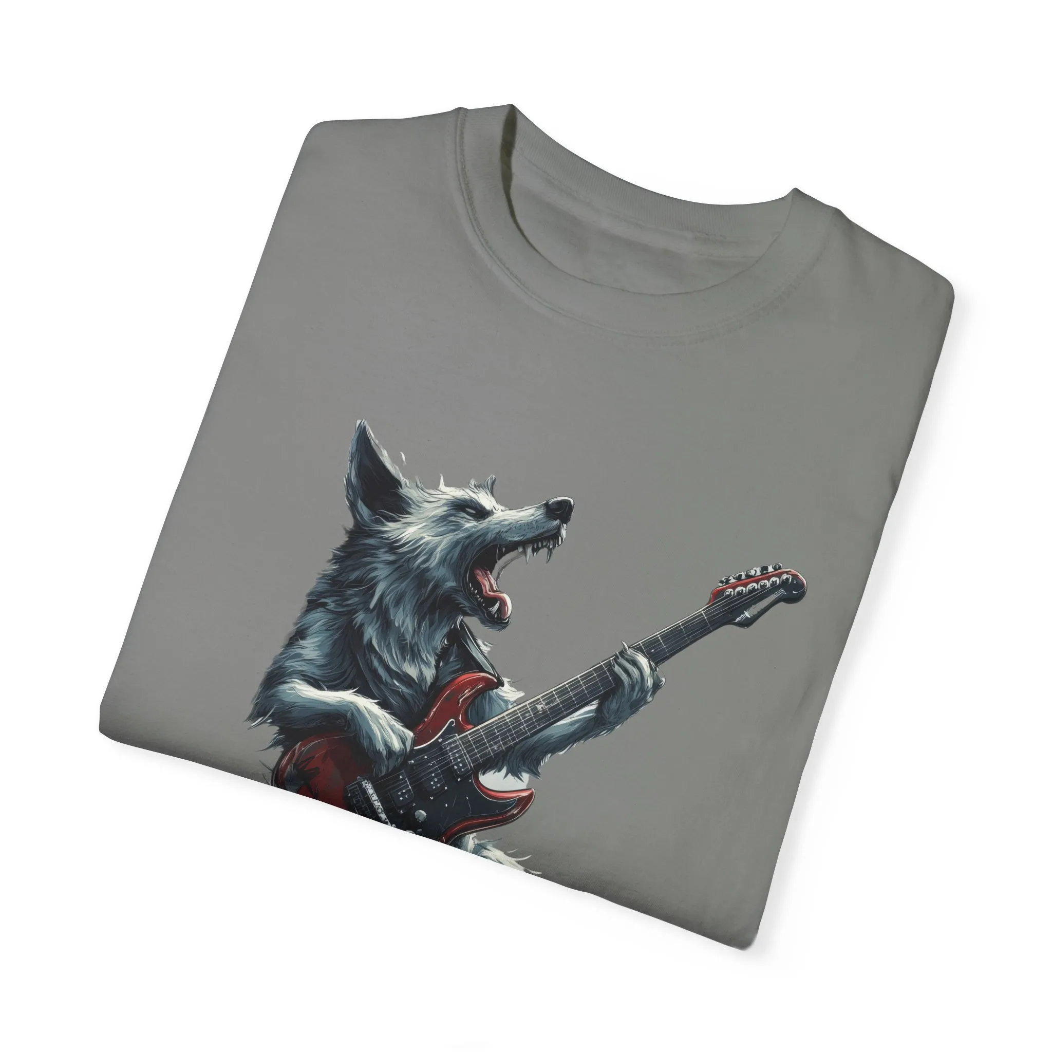 Rocking Wolf Unisex Garment-Dyed T-Shirt - Music Lover's Tee - Image 18